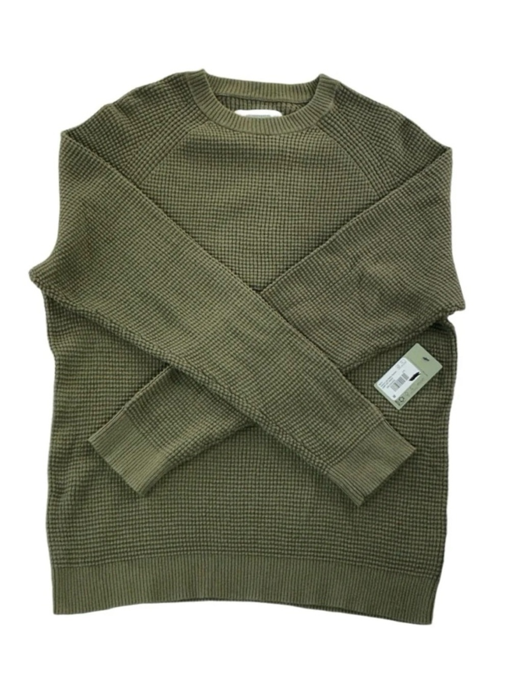 REI Cooperative Olive Waffle-Knit Crewneck Sweater - Men